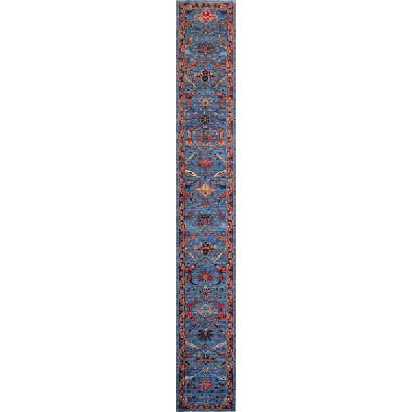 Bokara Rug Co., Inc. Handmade HandKnotted Wool Orange/Navy Rug Wayfair